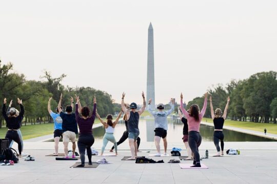 Sunrise Yoga Classes at the Lincoln Memorial